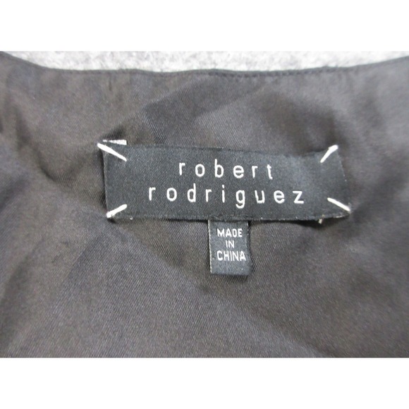 Robert Rodriguez Silk Tank‎ Womens 8 Black Sleeveless V Neck Lace Babydoll Top - Picture 4 of 12